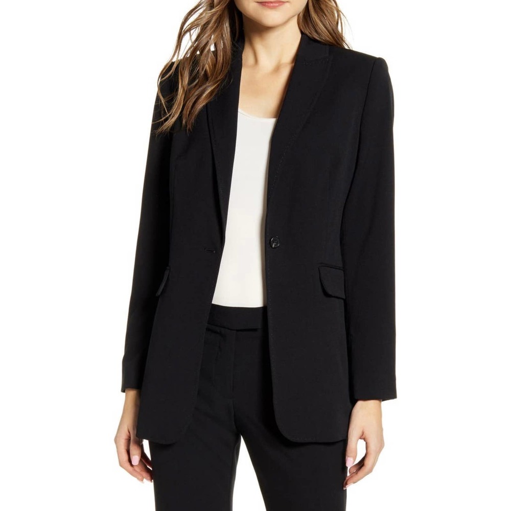 NWT Vince Camuto Nina Notched Collar Blazer Black Size 12